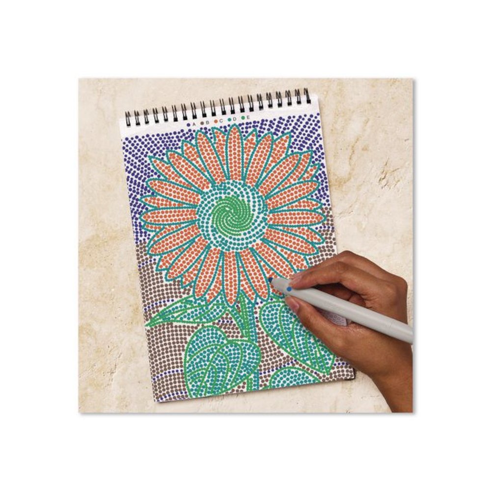 FlowArt Dot-By-Letter Coloring Book, Botanic, with 4 Double-Sided Markers, All Ages, 20 Sheets. Picture 5