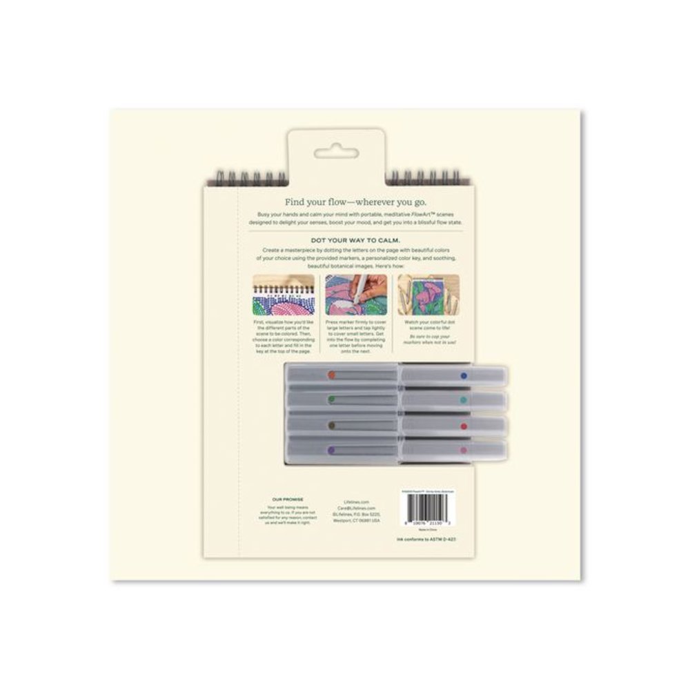FlowArt Dot-By-Letter Coloring Book, Botanic, with 4 Double-Sided Markers, All Ages, 20 Sheets. Picture 9