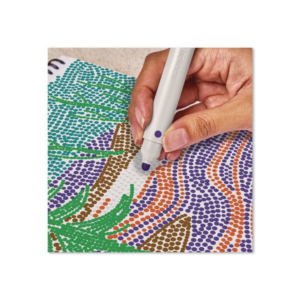 FlowArt Dot-By-Letter Coloring Book, Landscapes, with 4 Double-Sided Markers, All Ages, 20 Pages. Picture 2