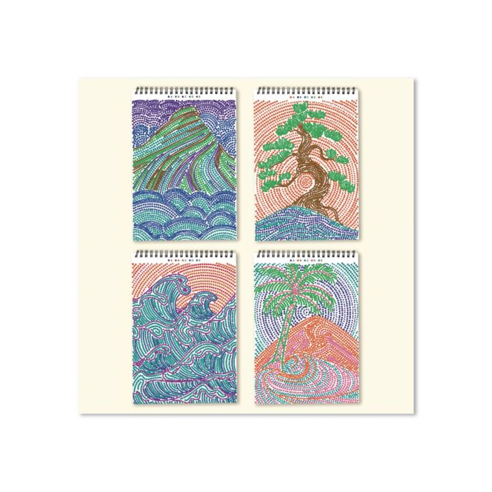 FlowArt Dot-By-Letter Coloring Book, Landscapes, with 4 Double-Sided Markers, All Ages, 20 Pages. Picture 4