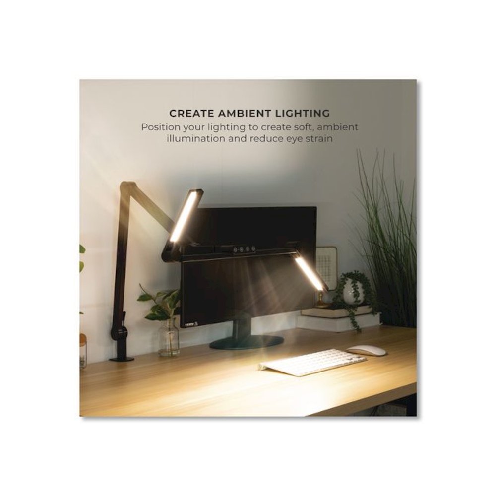 LED Desk Lamp, Articulating Neck, 20.2" High, Matte Black. Picture 7