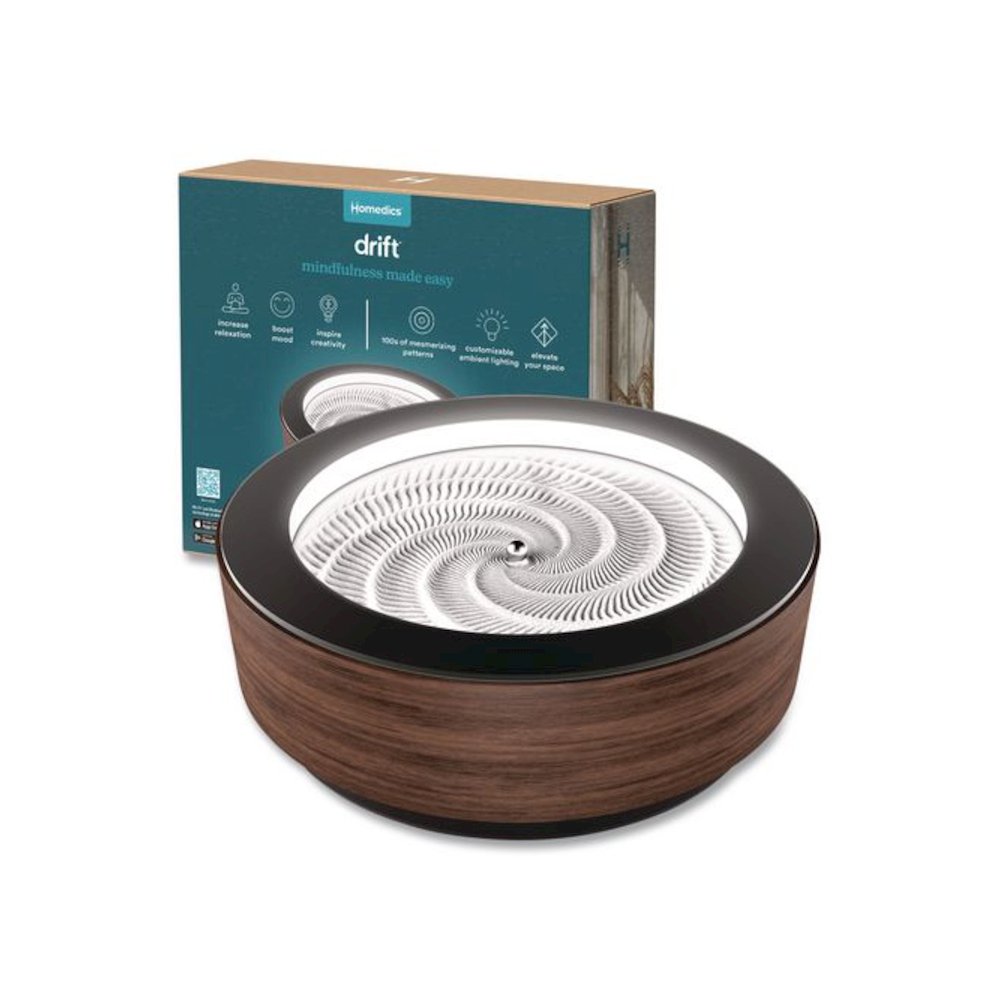 Drift Premium Wood Sand Table, 10" Diameter x 3.42"h, Walnut. Picture 2