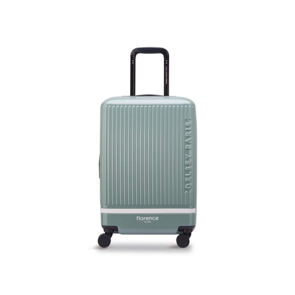 Florence by Mills x DELSEY PARIS Spin Me Away 20" Hardside Carry-On Suitcase, 14.75 x 9.75 x 22.75, Sage Green. Picture 1