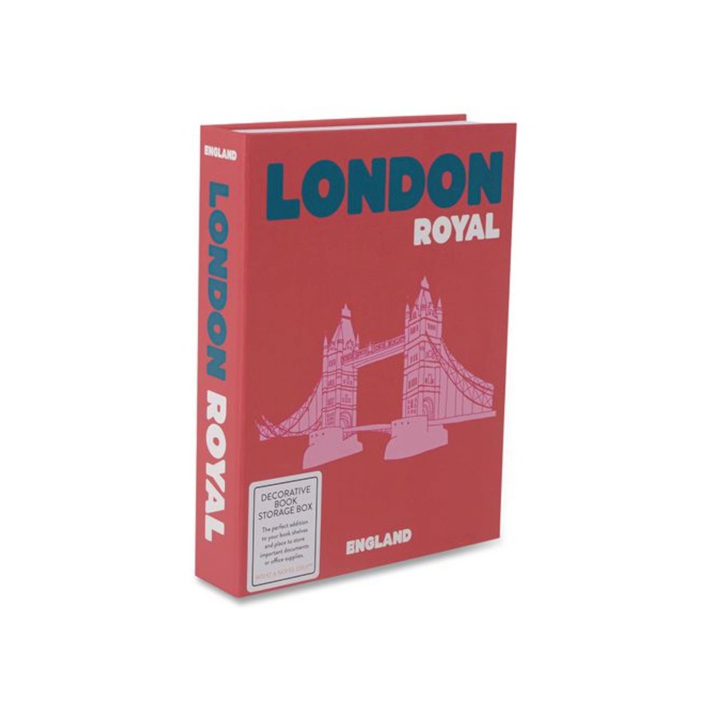 Magnetic Storage Book Box, London, 7.5 x 1.75 x 9.75, Red. Picture 1