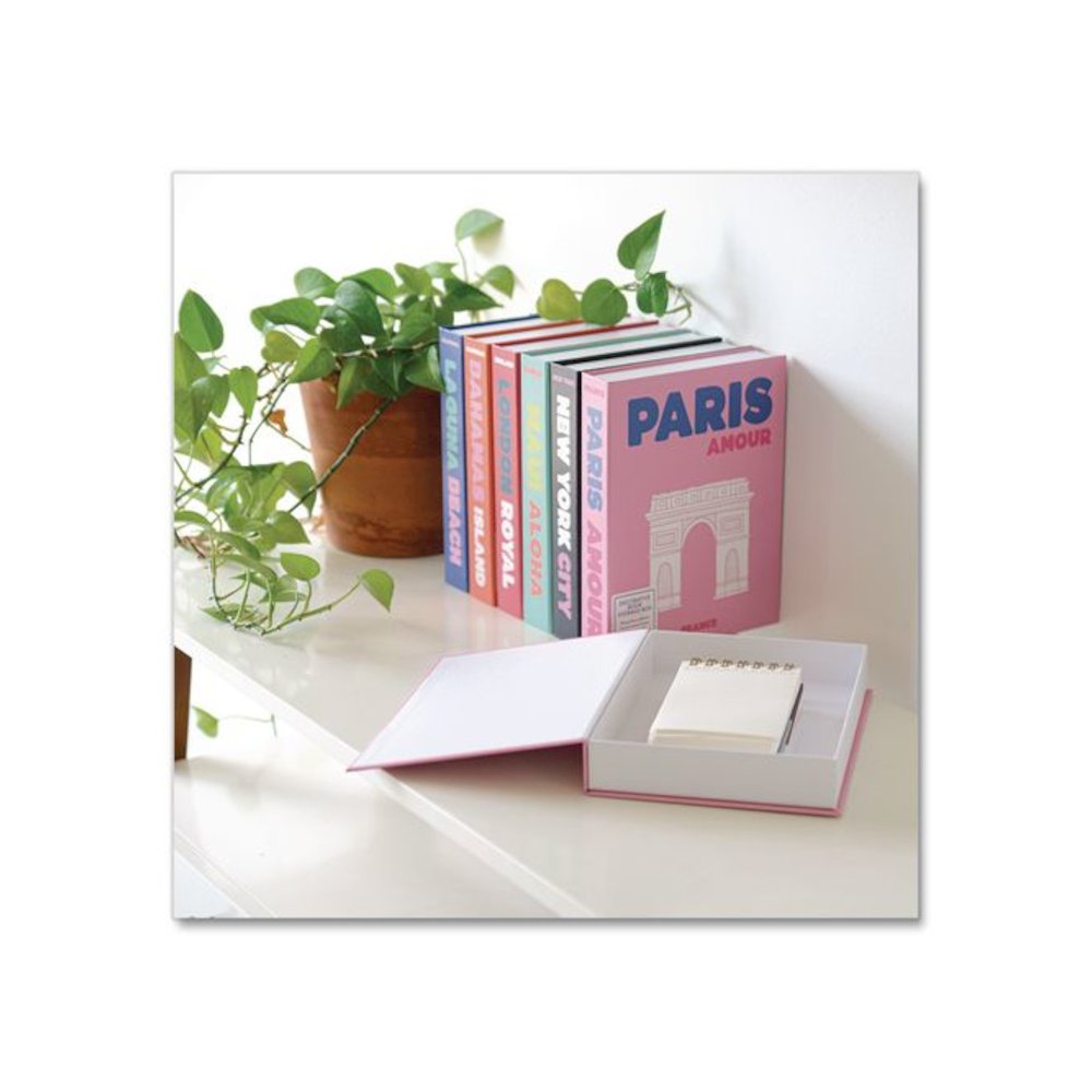 Magnetic Storage Book Box, Paris, 7.5 x 1.75 x 9.75, Pink. Picture 3