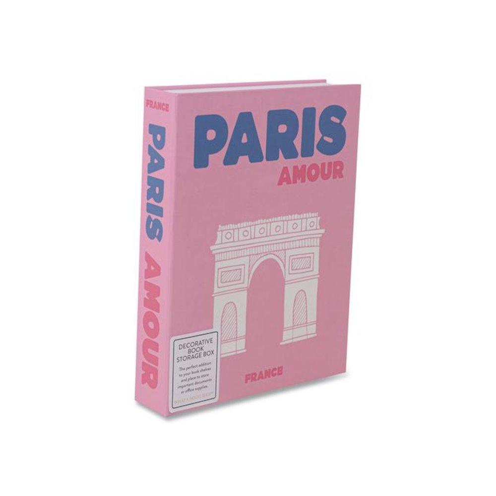 Magnetic Storage Book Box, Paris, 7.5 x 1.75 x 9.75, Pink. Picture 1