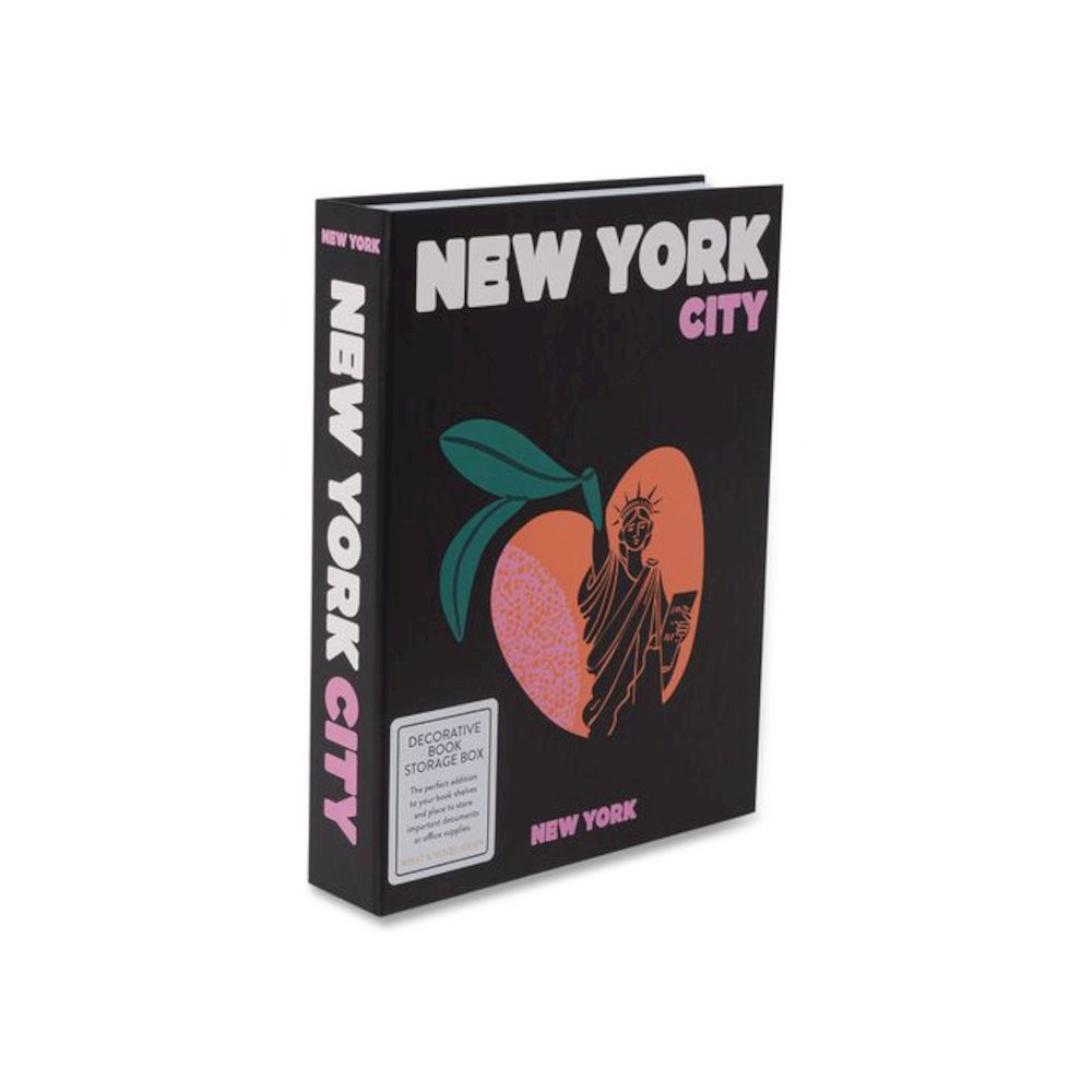 Magnetic Storage Book Box, New York, 7.5 x 1.75 x 9.75, Black. Picture 1
