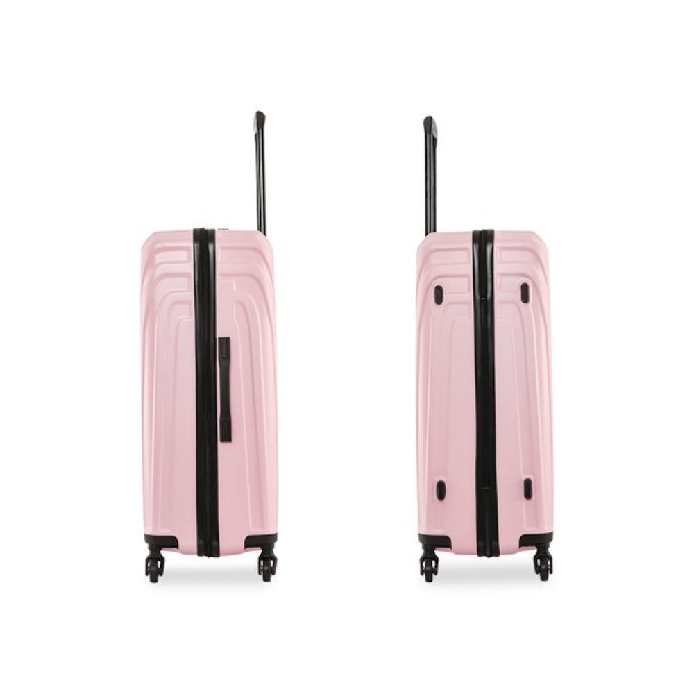 Vasty Three-Piece Hardside Spinner Luggage Set, Pink. Picture 6