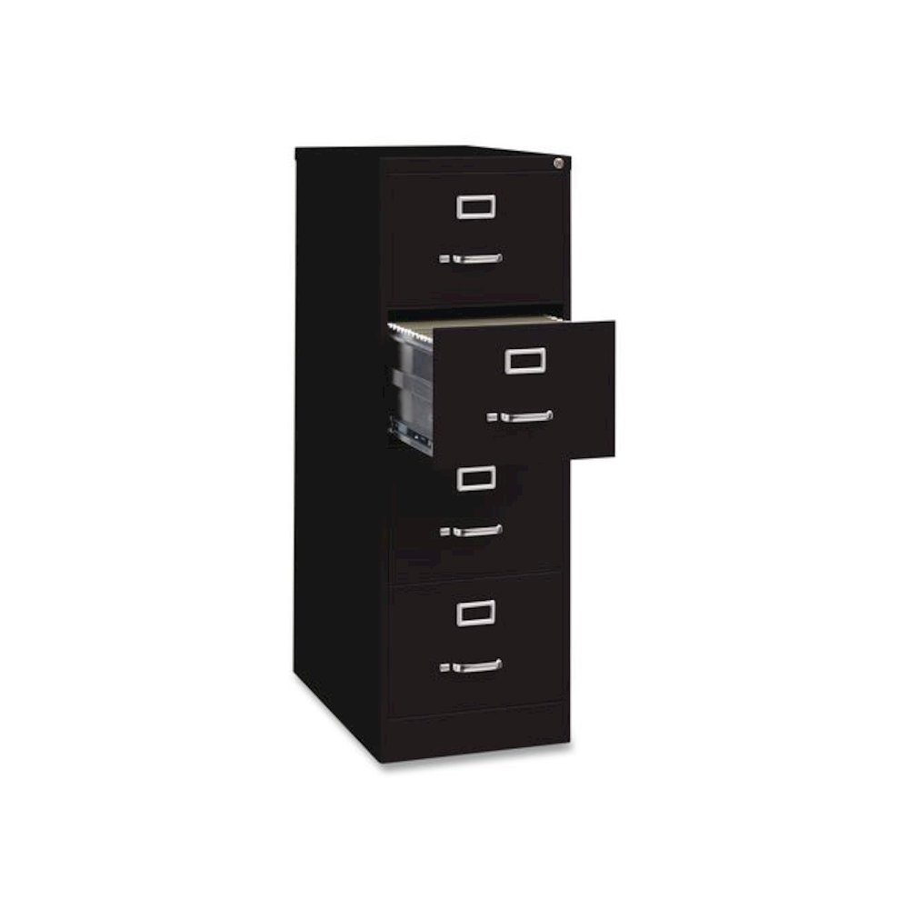 Commercial Vertical Legal File Cabinet, 4 Legal Size File Drawers, 18 x 26.5 x 52, Black. Picture 4