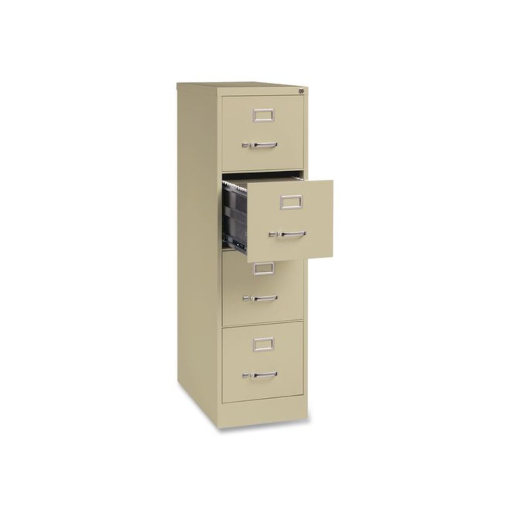 Commercial Vertical Letter File Cabinet, 4 Letter-Size File Drawers, 15 x 25 x 52, Putty. Picture 4