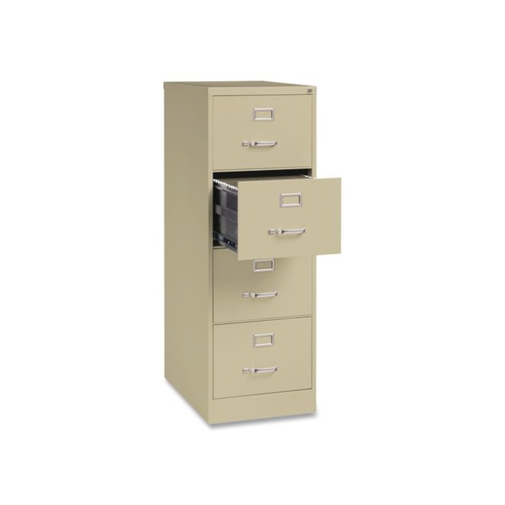 Commercial Vertical Legal File Cabinet, 4 Legal Size File Drawers, 18 x 26.5 x 52, Putty. Picture 4