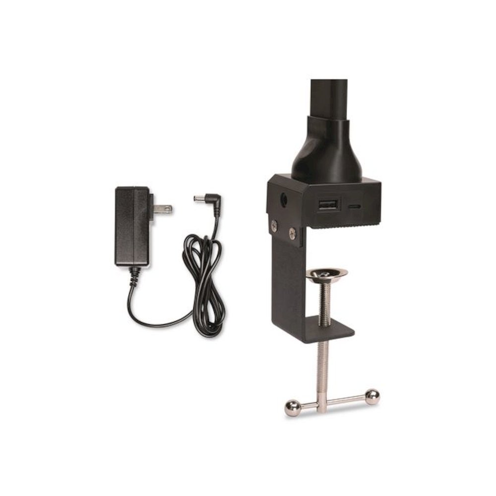 Wellness Series LED Desk Lamp, Articulating Neck, 17.5" High, Black. Picture 4