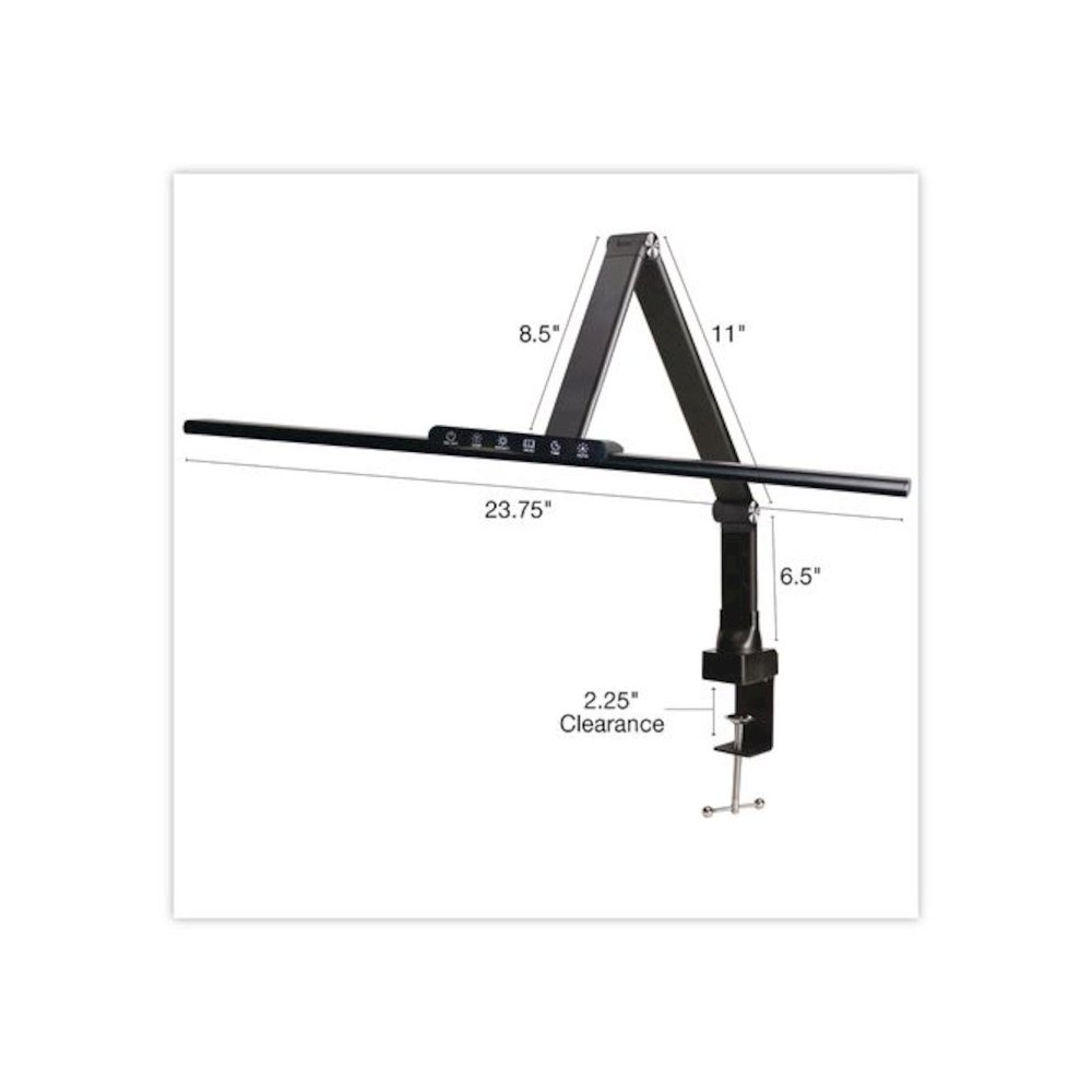 Wellness Series LED Desk Lamp, Articulating Neck, 17.5" High, Black. Picture 5