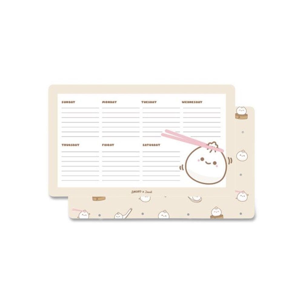 Lil B Dumpling Notepad Calendar, 10 x 6, (52) White Sheets with Dumpling Graphic, Undated. Picture 1