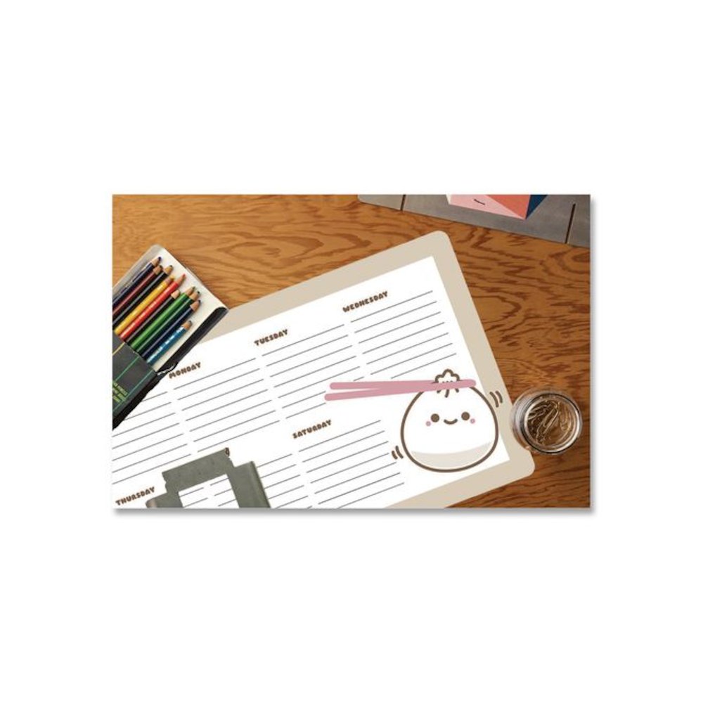 Lil B Dumpling Notepad Calendar, 10 x 6, (52) White Sheets with Dumpling Graphic, Undated. Picture 4