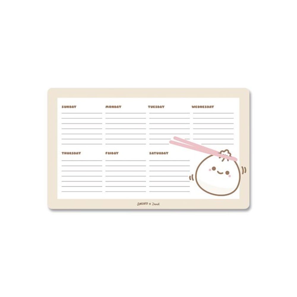 Lil B Dumpling Notepad Calendar, 10 x 6, (52) White Sheets with Dumpling Graphic, Undated. Picture 2