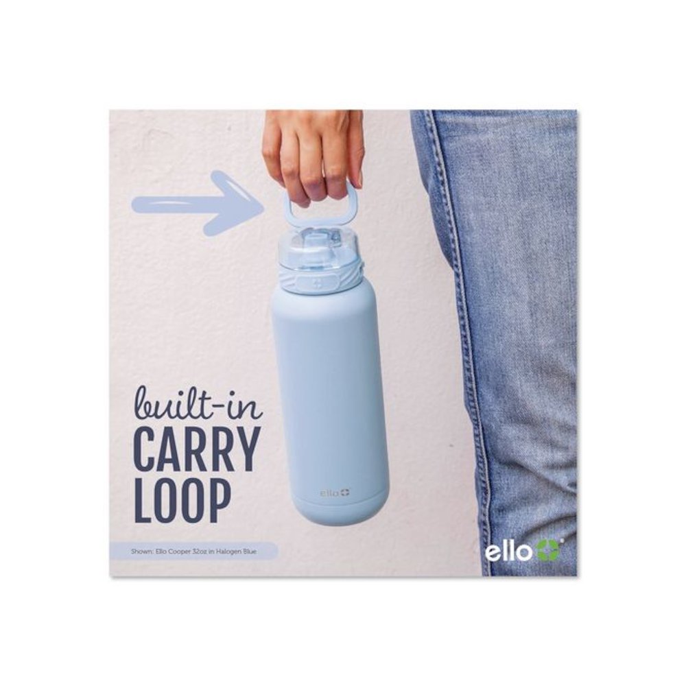 Cooper Stainless Steel Vacuum Insulated Water Bottle, 32 oz, Halogen Blue. Picture 3