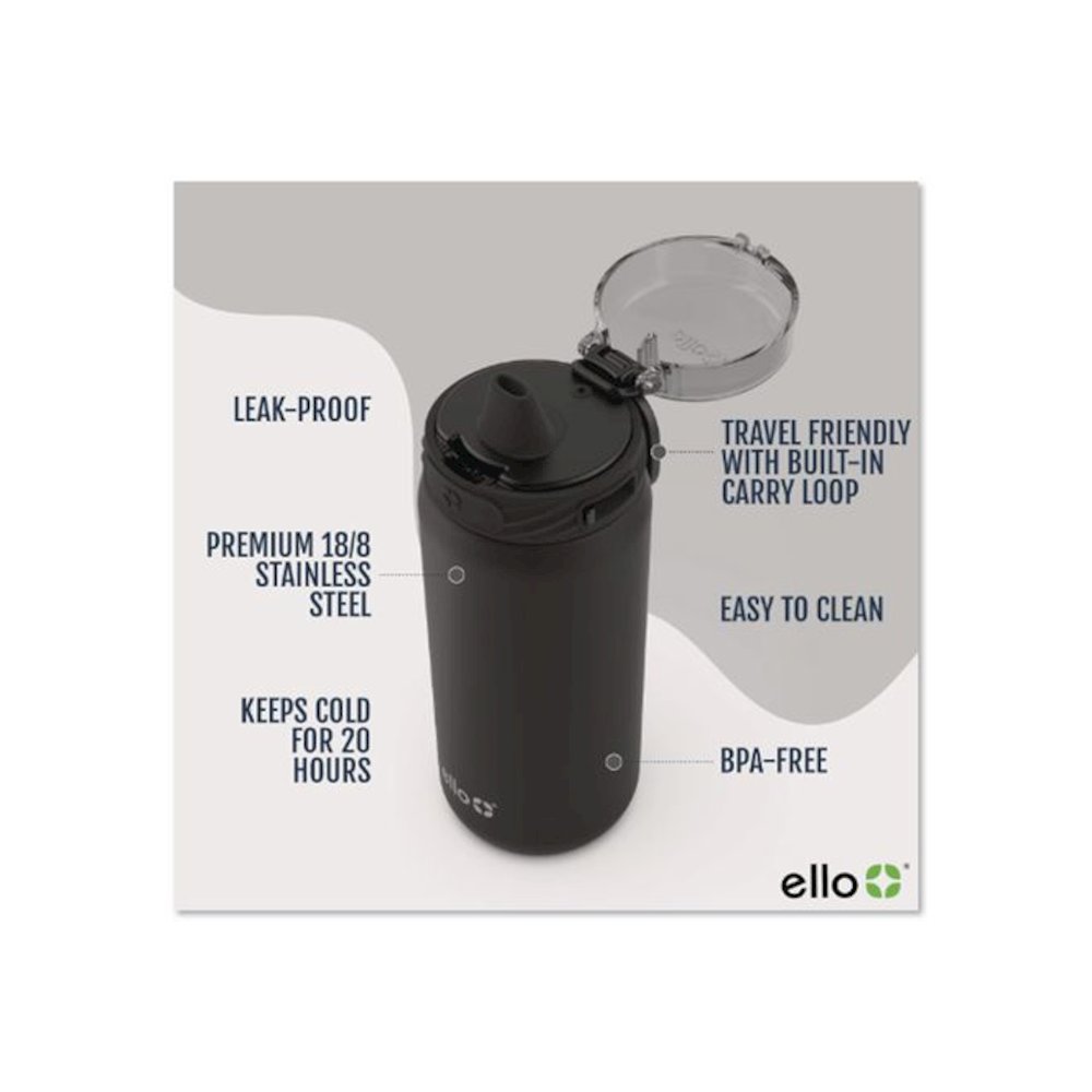 Cooper Stainless Steel Vacuum Insulated Water Bottle, 32 oz, Black. Picture 4