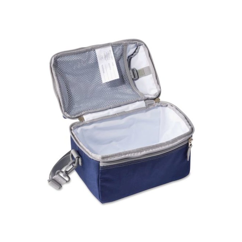 Flip-Top Insulated Lunch Box, 9 x 5 x 7, Navy. Picture 2