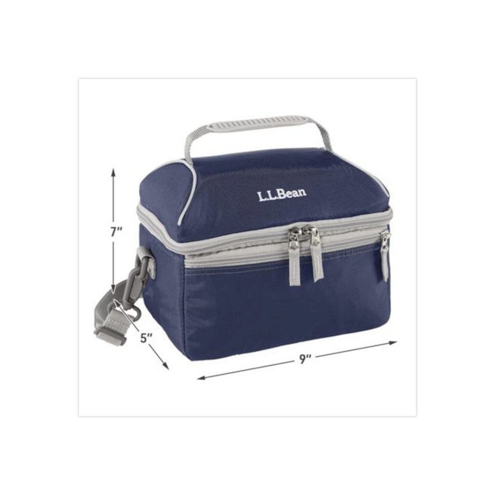 Flip-Top Insulated Lunch Box, 9 x 5 x 7, Navy. Picture 4