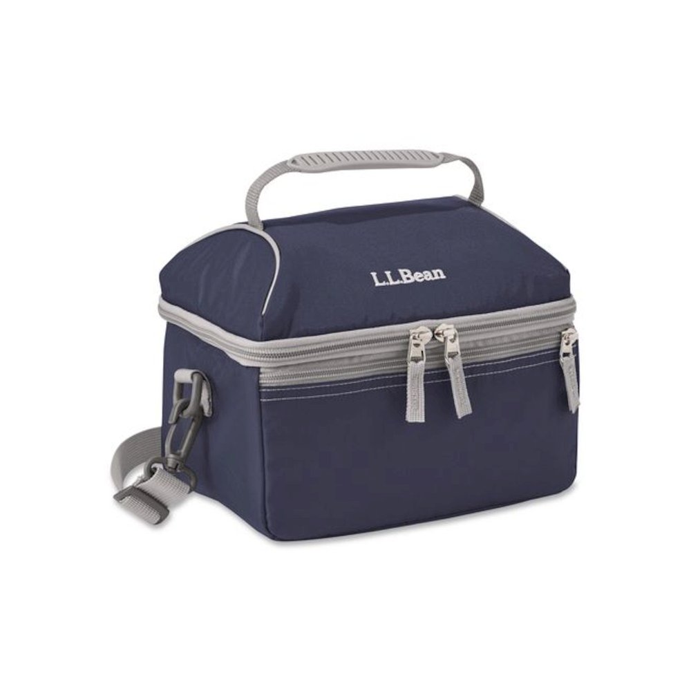Flip-Top Insulated Lunch Box, 9 x 5 x 7, Navy. Picture 1