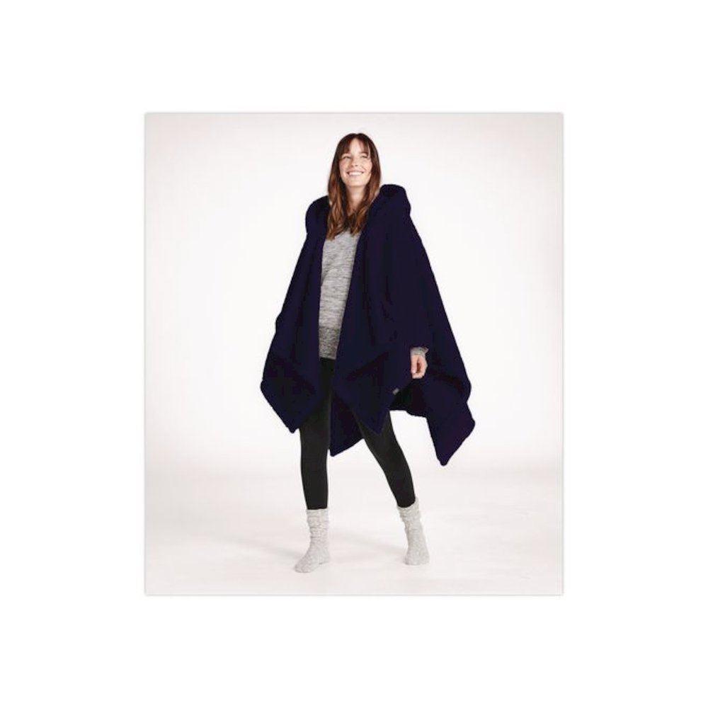 Cozy Sherpa Wearable Throw, 58 x 60, Navy. Picture 2