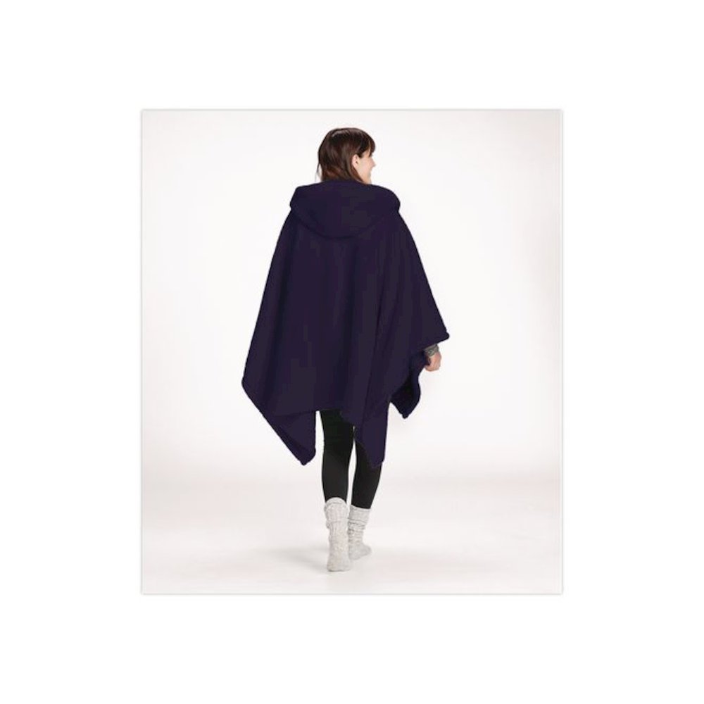 Cozy Sherpa Wearable Throw, 58 x 60, Navy. Picture 3