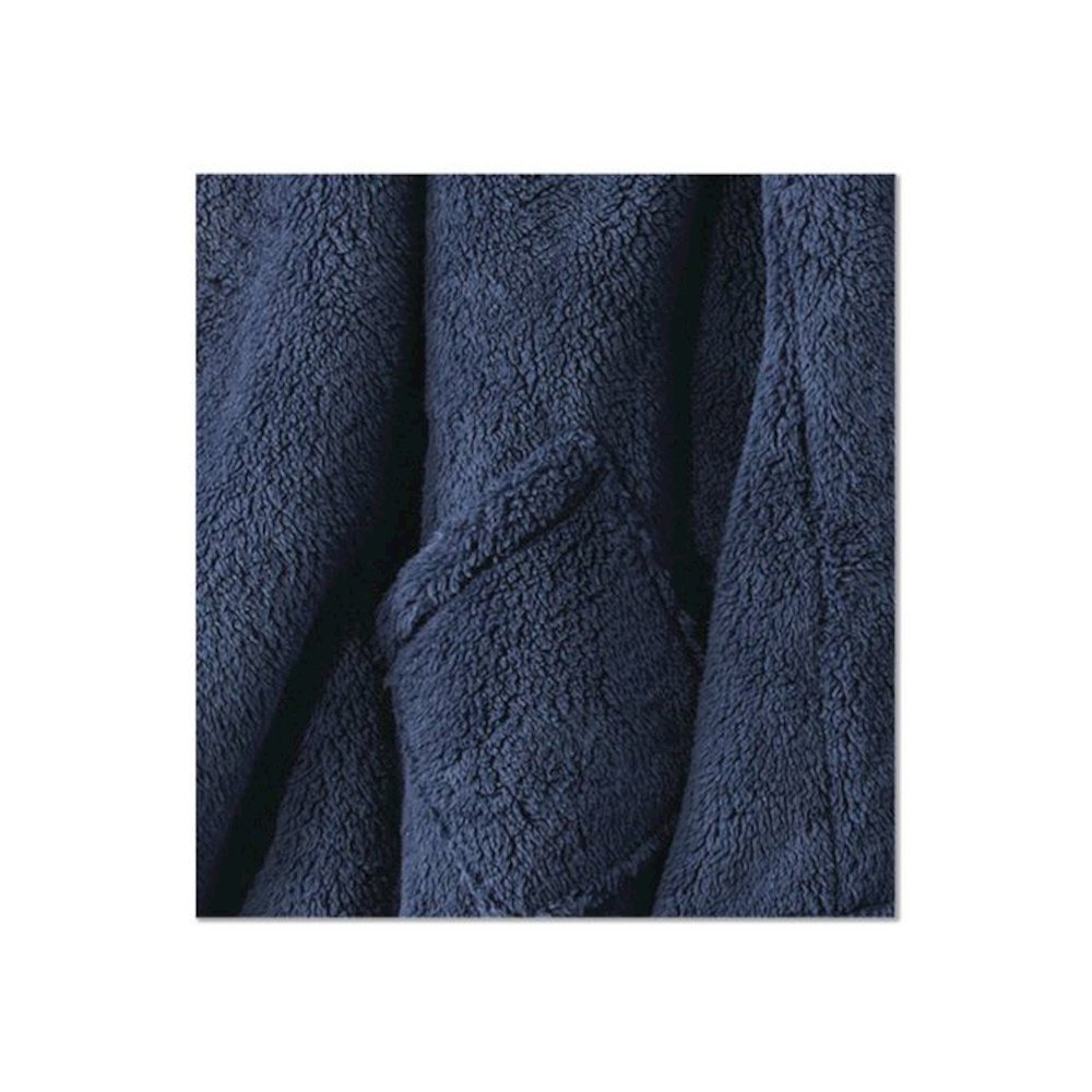 Cozy Sherpa Wearable Throw, 58 x 60, Navy. Picture 4