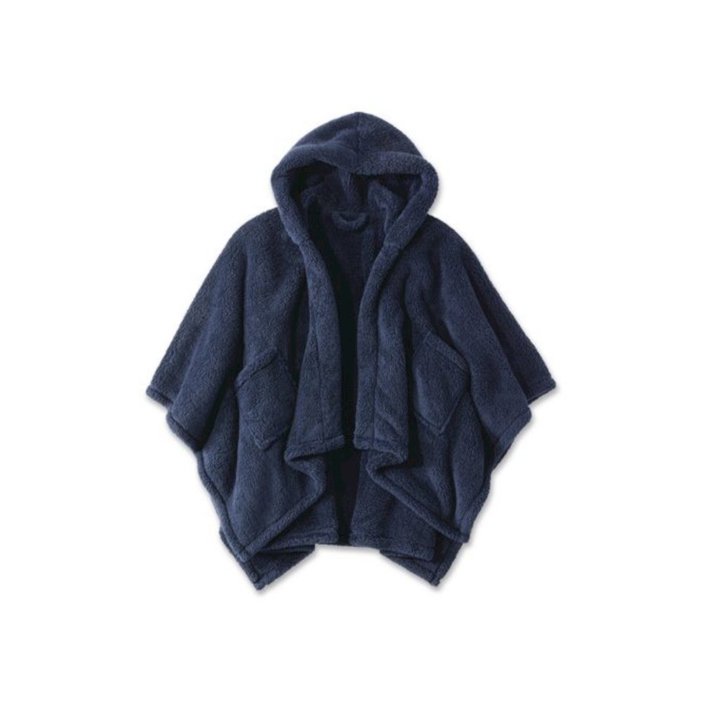 Cozy Sherpa Wearable Throw, 58 x 60, Navy. Picture 1