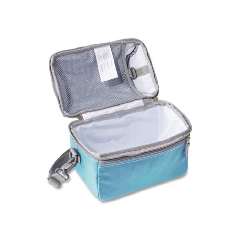 Flip-Top Insulated Lunch Box, 9 x 5 x 7, Surf Blue. Picture 3