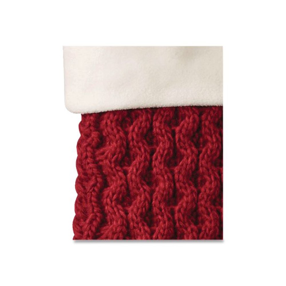 Fisherman's Knit Christmas Stocking, 7.5 x 24, Red. Picture 3