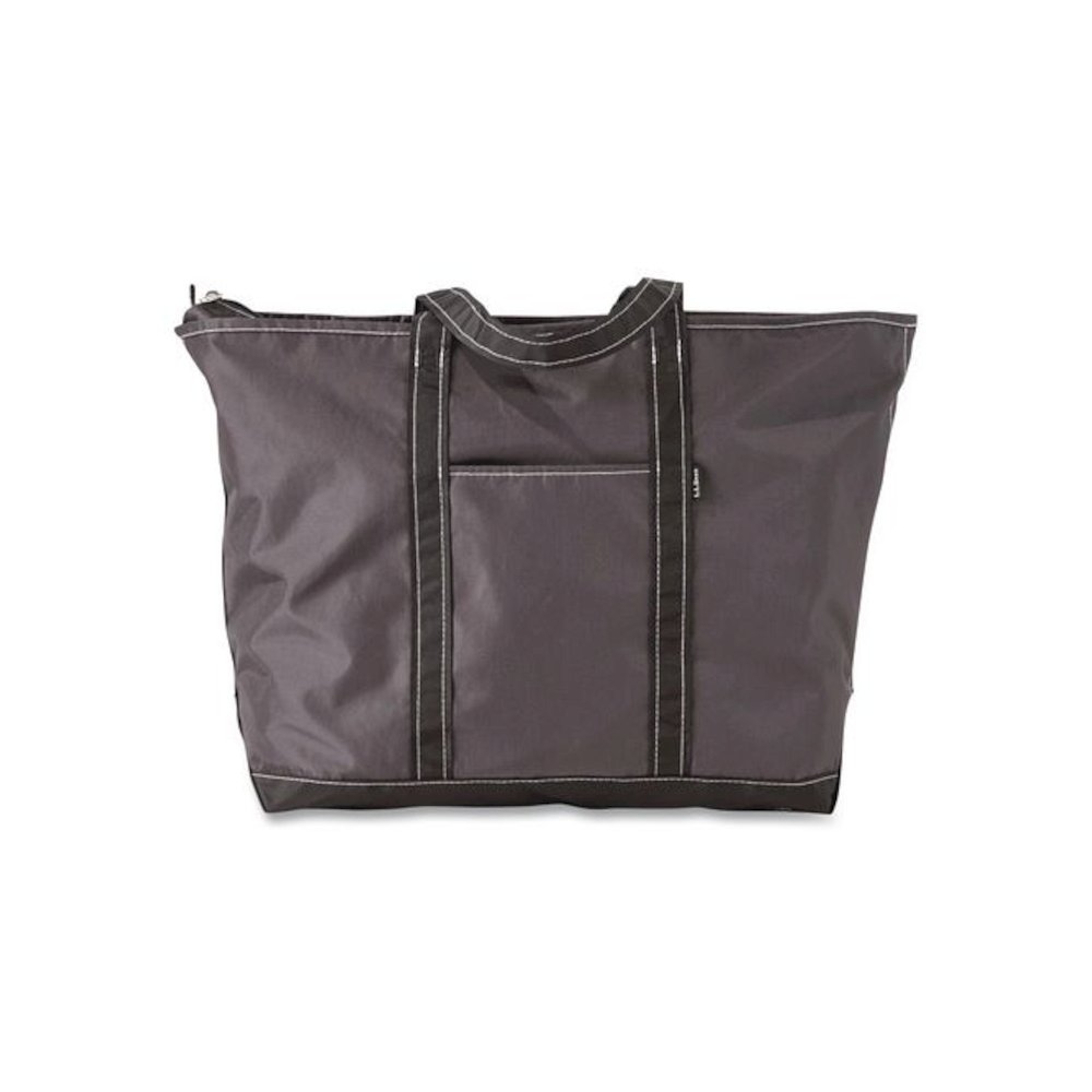 Large Nylon Everyday Lightweight Tote, 17" x 7.5" x 15", Granite/Black. Picture 2