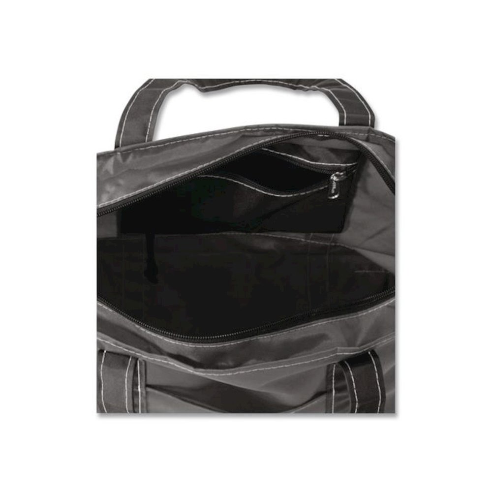 Large Nylon Everyday Lightweight Tote, 17" x 7.5" x 15", Granite/Black. Picture 3