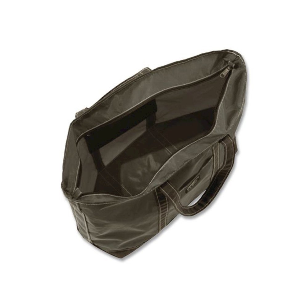 Large Nylon Everyday Lightweight Tote, 17" x 7.5" x 15", Granite/Black. Picture 4