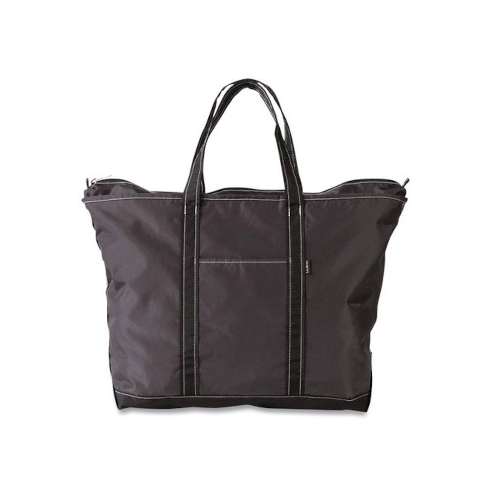 Large Nylon Everyday Lightweight Tote, 17" x 7.5" x 15", Granite/Black. Picture 1