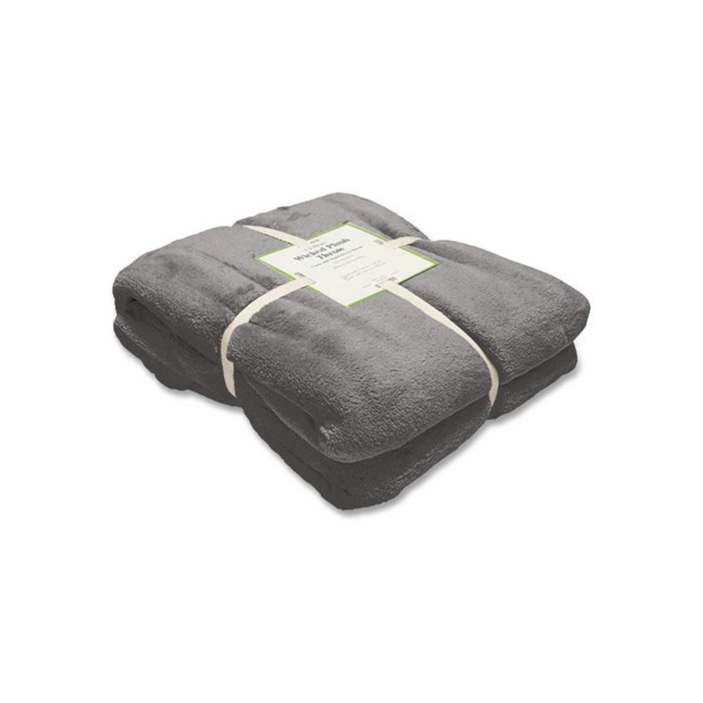 Wicked Plush Throw, 50 x 60, Charcoal Gray Heather. Picture 5