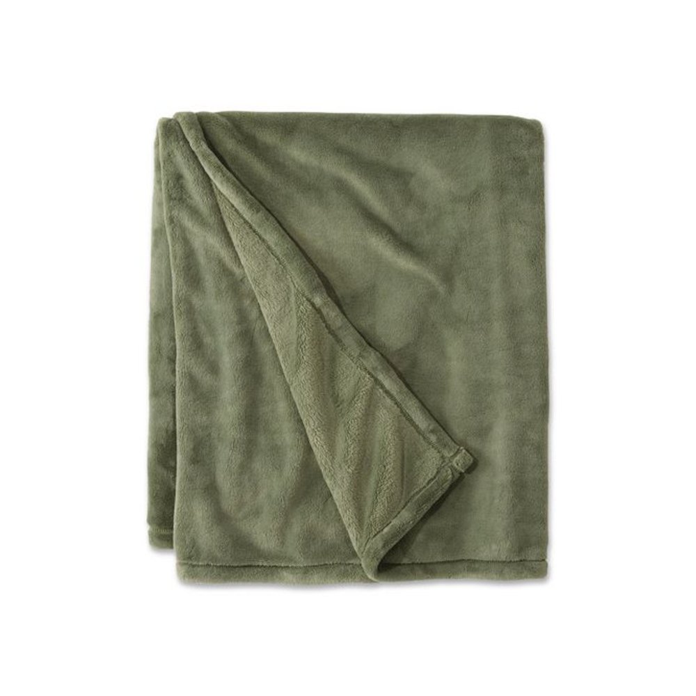 Wicked Plush Throw, 50 x 60, Deep Olive. Picture 1