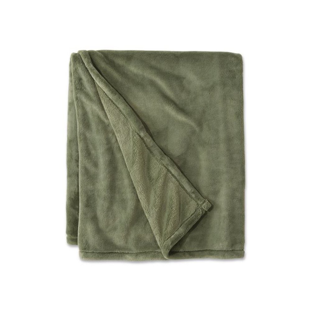 Wicked Plush Throw, 60 x 80, Deep Olive. Picture 1