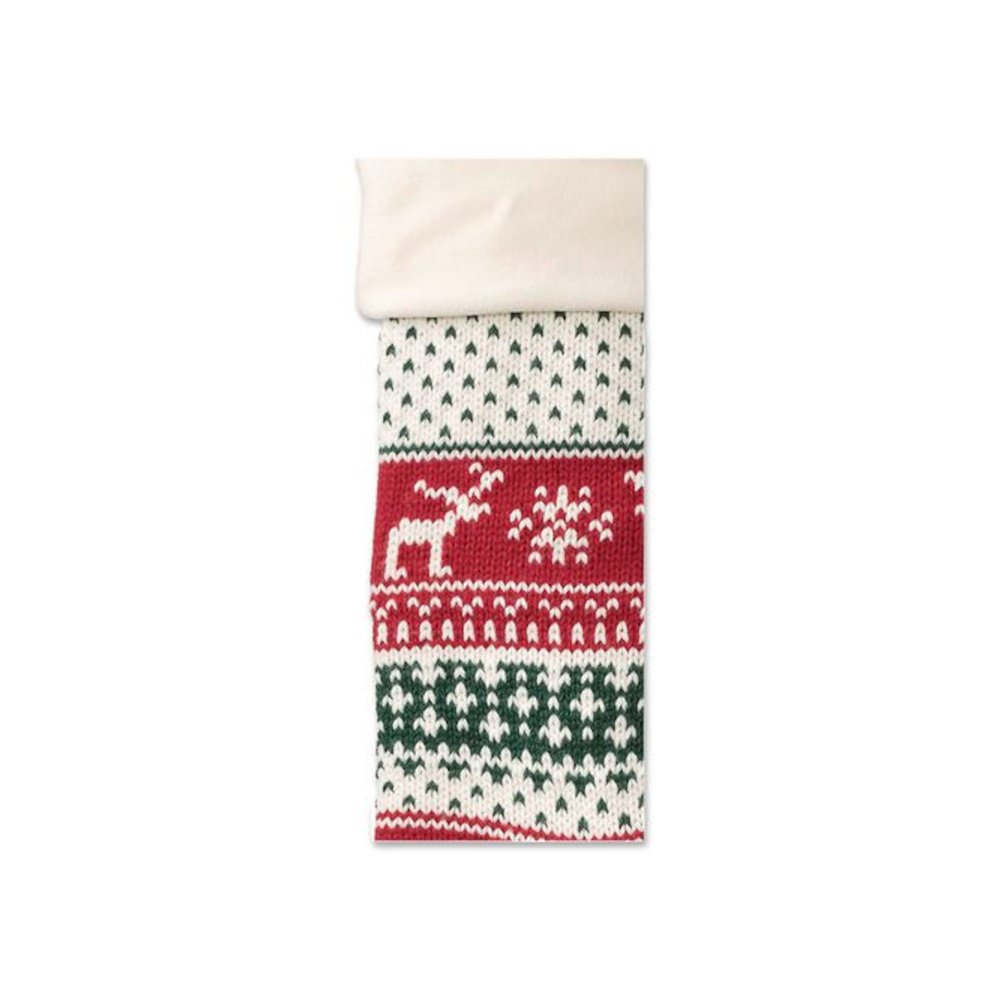 Fair Isle Christmas Stocking, 7.5 x 24, Red Fair Isle Print. Picture 2