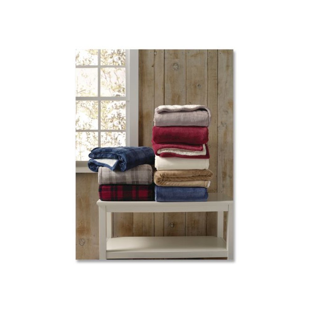 Wicked Plush Sherpa Throw, 50 x 60, Camel Brown. Picture 4