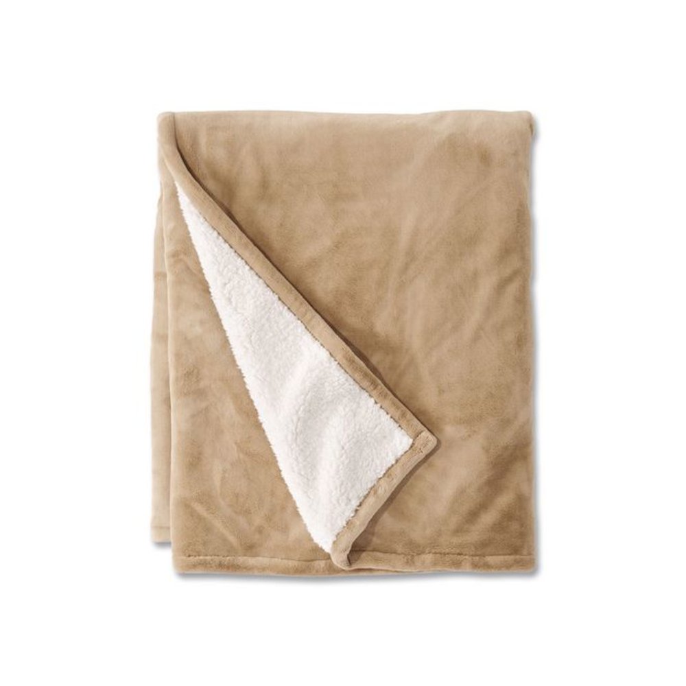 Wicked Plush Sherpa Throw, 50 x 60, Camel Brown. Picture 1