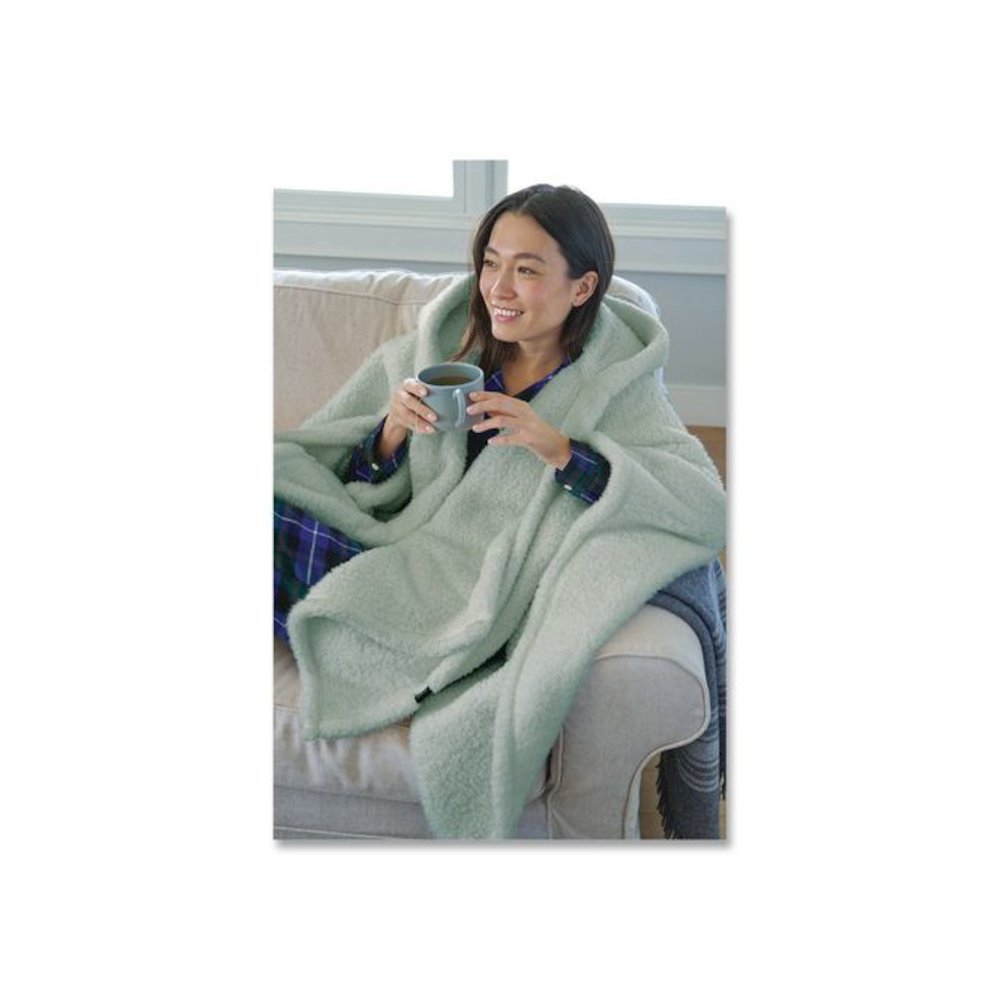 Cozy Sherpa Wearable Throw, 58 x 60, Silver Sage. Picture 2