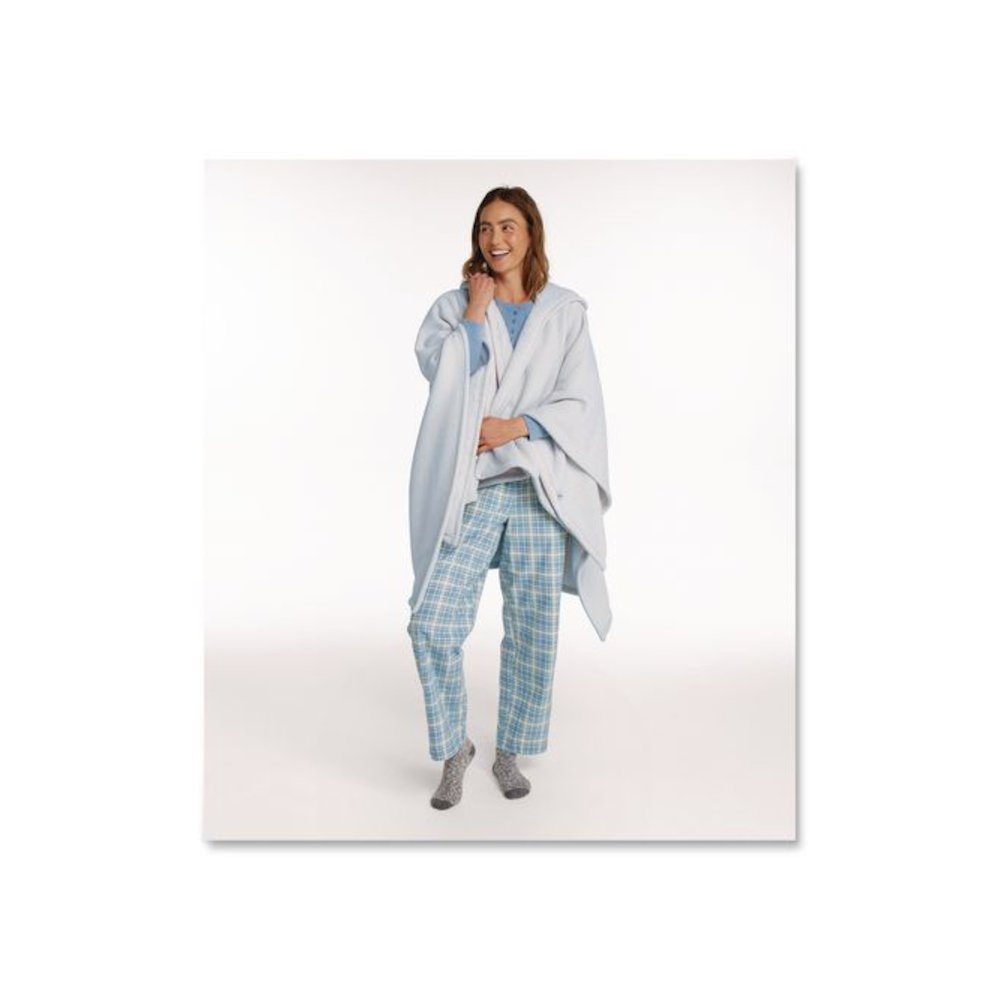 Cozy Chenille Wearable Throw, 60 x 58, Shadow Blue. Picture 2
