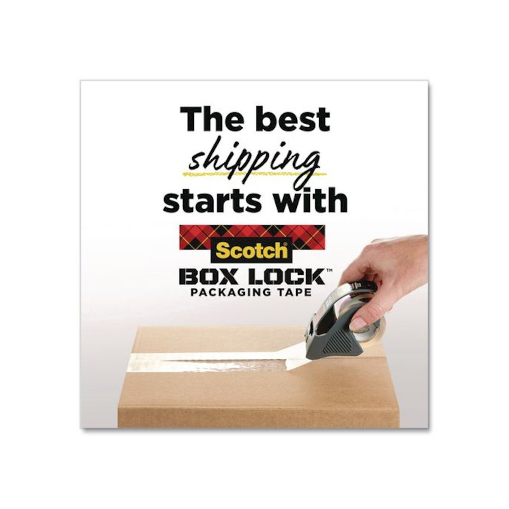 Box Lock Packaging and Shipping Tape, 3" Core, 1.88" x 38.2 yd, Clear, 3/Pack. Picture 8