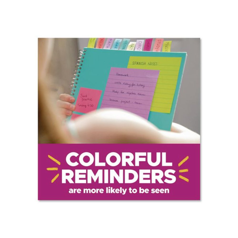 Pads in Playful Primary Colors, Note Ruled, 4" x 4", 90 Sheets/Pad, 4 Pads/Pack. Picture 7