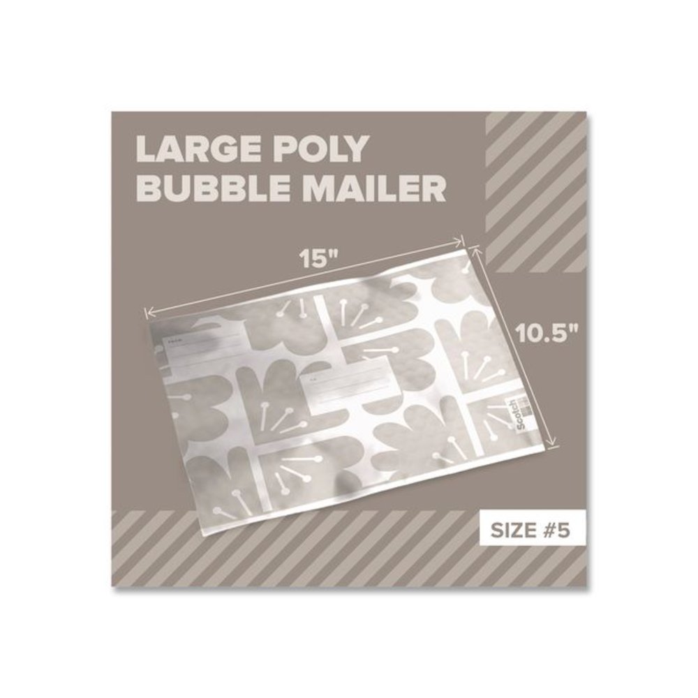 Designer Self-Sealing Bubble Mailer, #5, Self-Adhesive Closure, 10.5 x 15, Taupe, 12/Pack. Picture 2