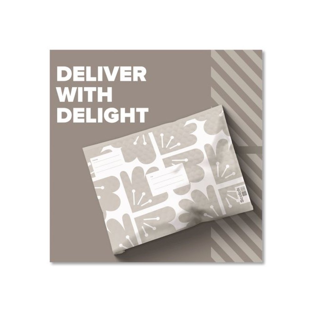 Designer Self-Sealing Bubble Mailer, #5, Self-Adhesive Closure, 10.5 x 15, Taupe, 12/Pack. Picture 7