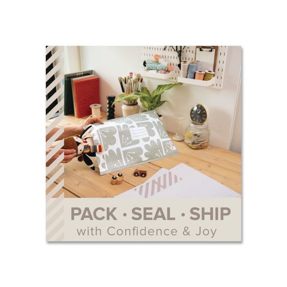 Designer Self-Sealing Bubble Mailer, #5, Self-Adhesive Closure, 10.5 x 15, Taupe, 12/Pack. Picture 9