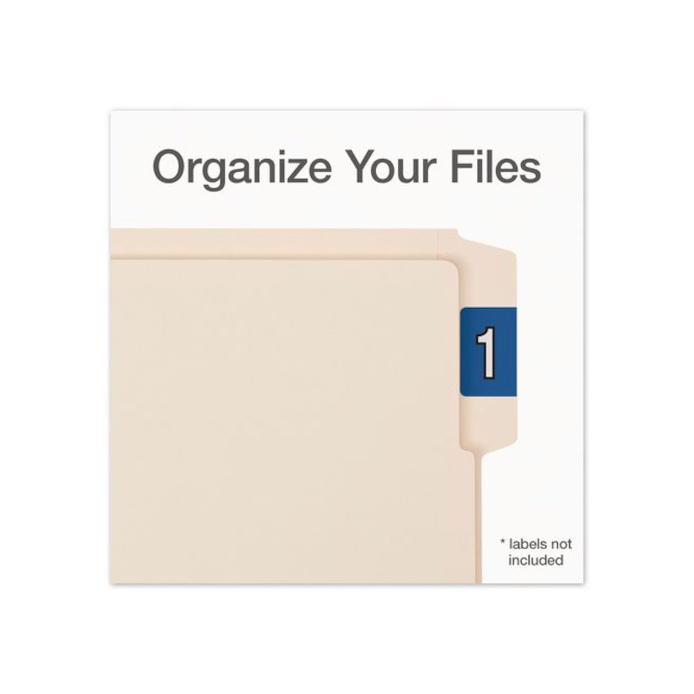 End Tab File Folder, 1/3-Cut Tabs, Top, Letter Size, 0.75" Expansion, Manila, 100/Box. Picture 4