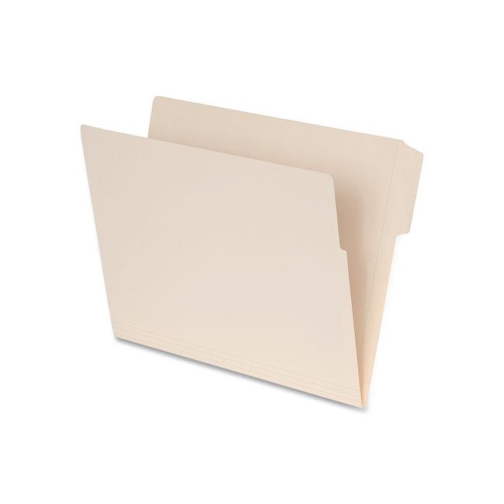 End Tab File Folder, 1/3-Cut Tabs, Top, Letter Size, 0.75" Expansion, Manila, 100/Box. Picture 1